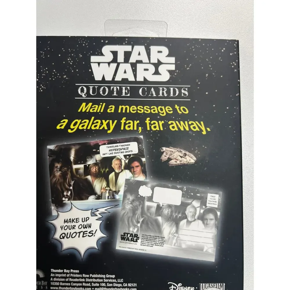 20 STAR WARS QUOTE POST CARDS PLUS PUFFY STICKERS NEW